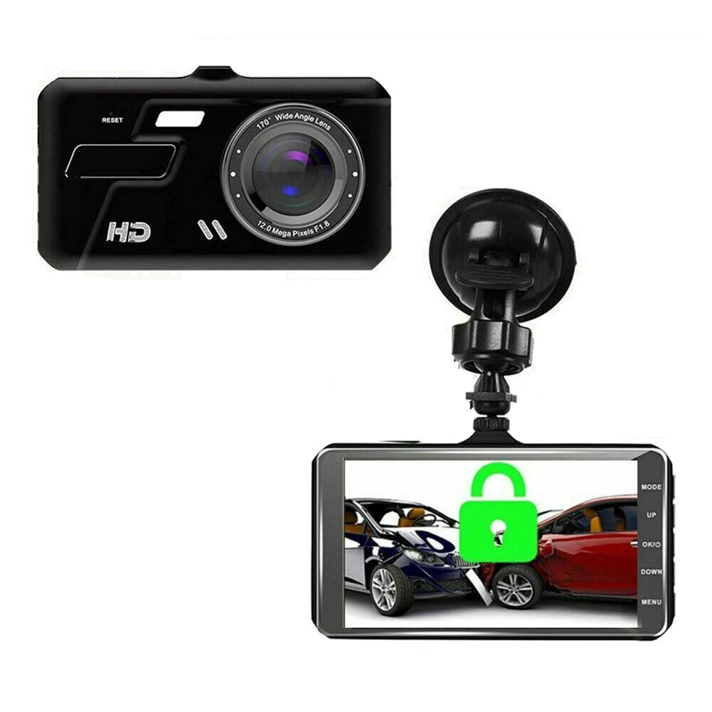 

4 Inch HD 1080P Car Dual Dash Cam DVR Camera Driving Video Recorder Parking Car Monitor IR Night Vision G-Sensor