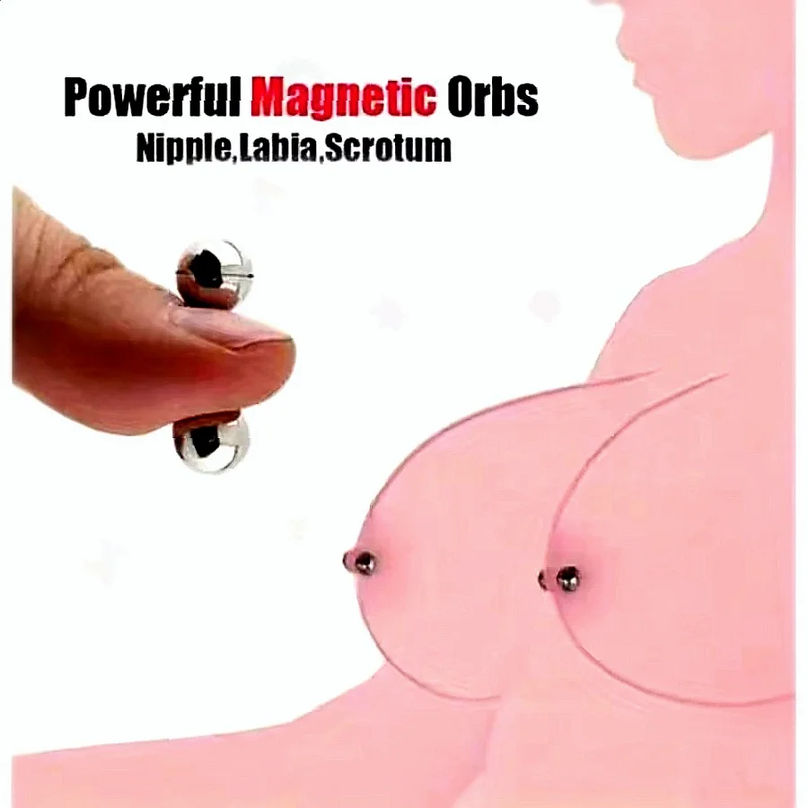 Abrazaderas para pezones con orbes magnéticos ultra potentes, estimulador de Bondage BDSM, clítoris, labios, pezón, imanes creativos, Juguetes sexuales para adultos