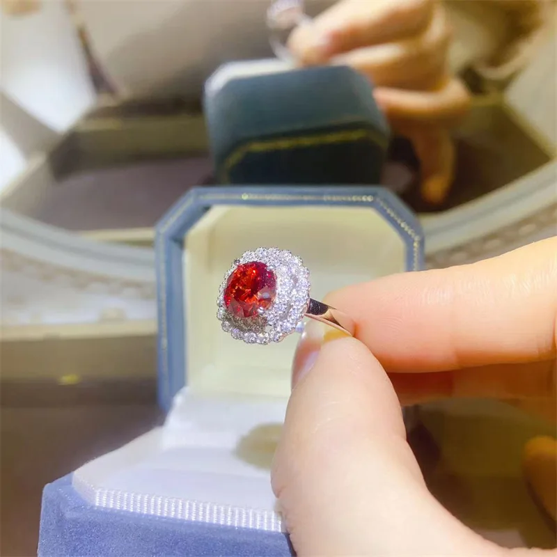 Luxury Platinum Solid Platinum PT950 Women's Ring Diamond Red Eight Hearts and Eight Arrows Banquet Birthday Gift