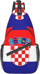 Croatia Flag Hiking Daypacks Cross-body Sling Backpack for Men Women Outdoor Cycling Hiking Travel