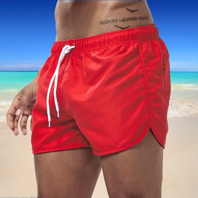 Summer Hot Beach Surfing Swimsuit for Men, Low Waisted Short Swimsuit, Breathable Beach Suit