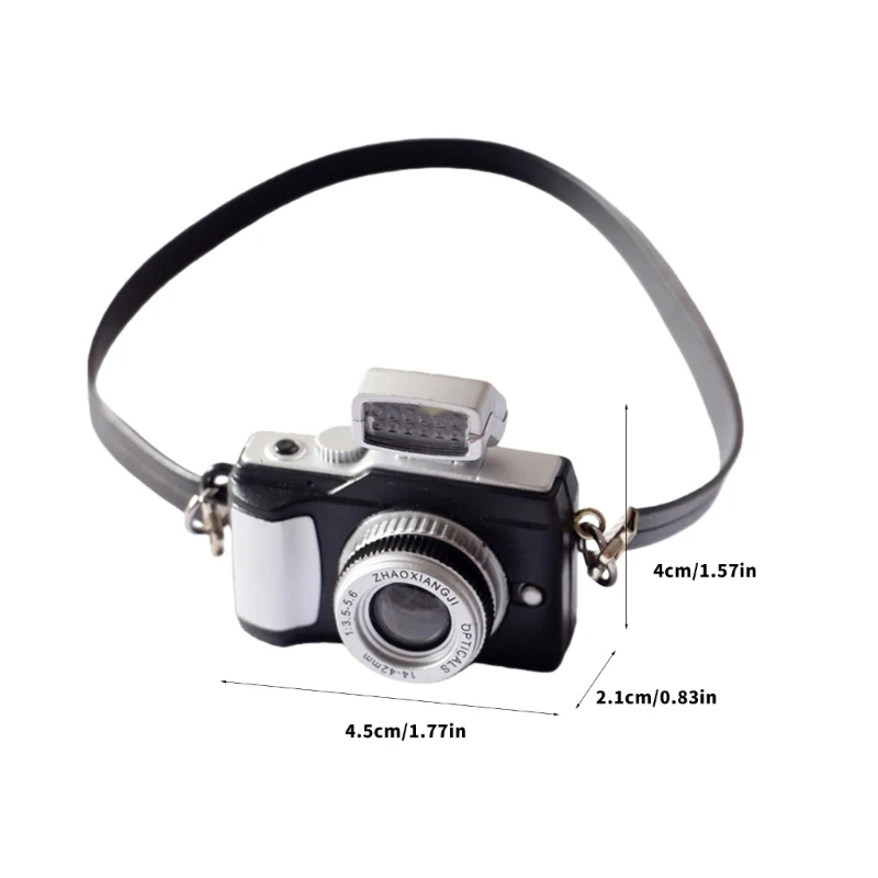 Miniaturowy model aparatu DSLR Dekoracyjne rekwizyty do akcesoriów do ekspozycji domku dla lalek 15UB
