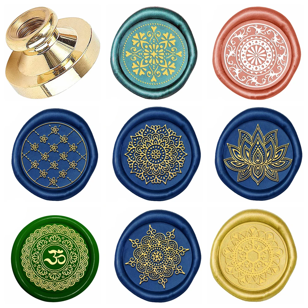 Wax Seal Stamp Mandala Flower Vintage Wax Sealing Stamp Brass Heads for Greeting Card,Wedding Invitation,Envelope Decoration