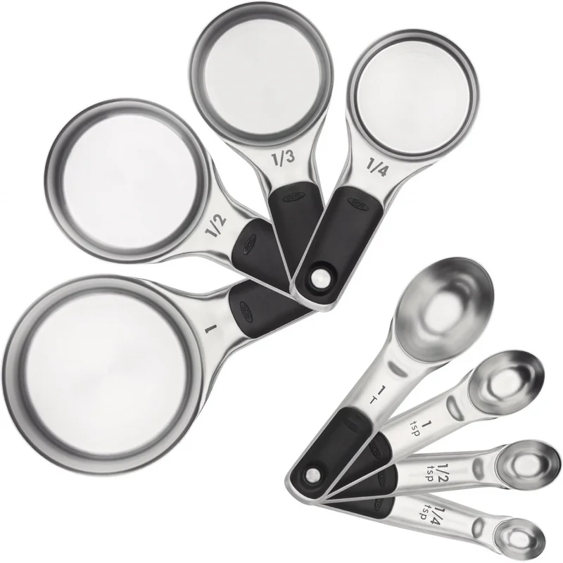 

4 Piece Stainless Steel Measuring Cups with Magnetic Snaps