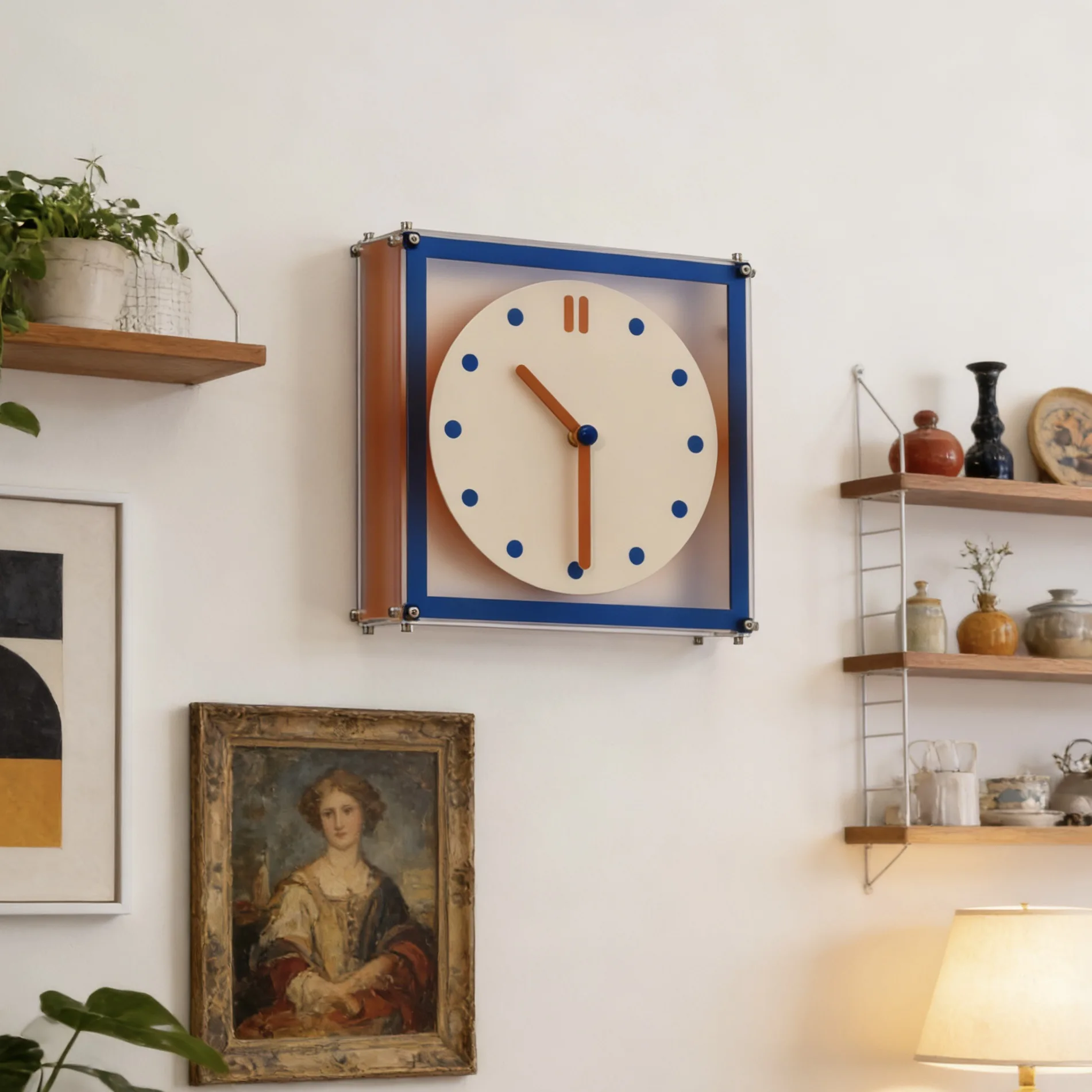 Square Shape Cartoon Mute Living Room Decoration Wall Clocks Modern Design Clocks Wall Home Decor Dining Fashionable Modern