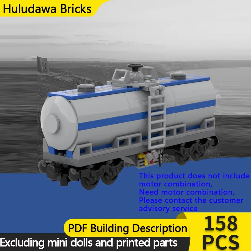 

City Car Model MOC Building Bricks Railway Tanker Wagon - A Modular Technology Gifts Holiday Assemble Children Toys Suit