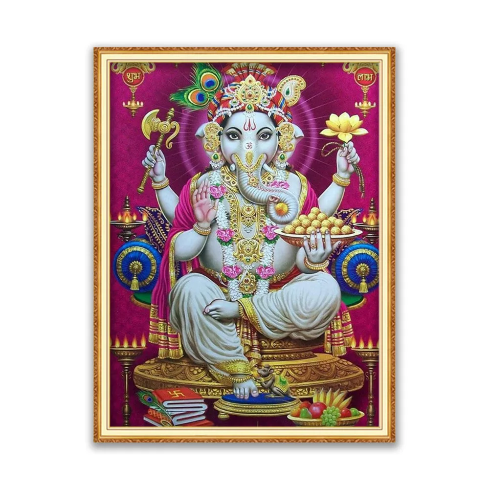 Region Ganesha DIY Embroidery 11CT Cross Stitch Kits Needlework Craft Set Cotton Thread Printed Canvas Home Decoration On Sale