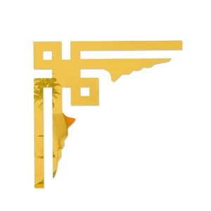 4 قطع 3D الاكريليك مرآة الجدار ملصق زاوية حافة قطاع ذاتية اللصق الجدار صائق نافذة مجلس الوزراء DIY ملصقات زخرفية ديكور المنزل أعلى 8 مبيعات مرآة ملصق الإطار - No8