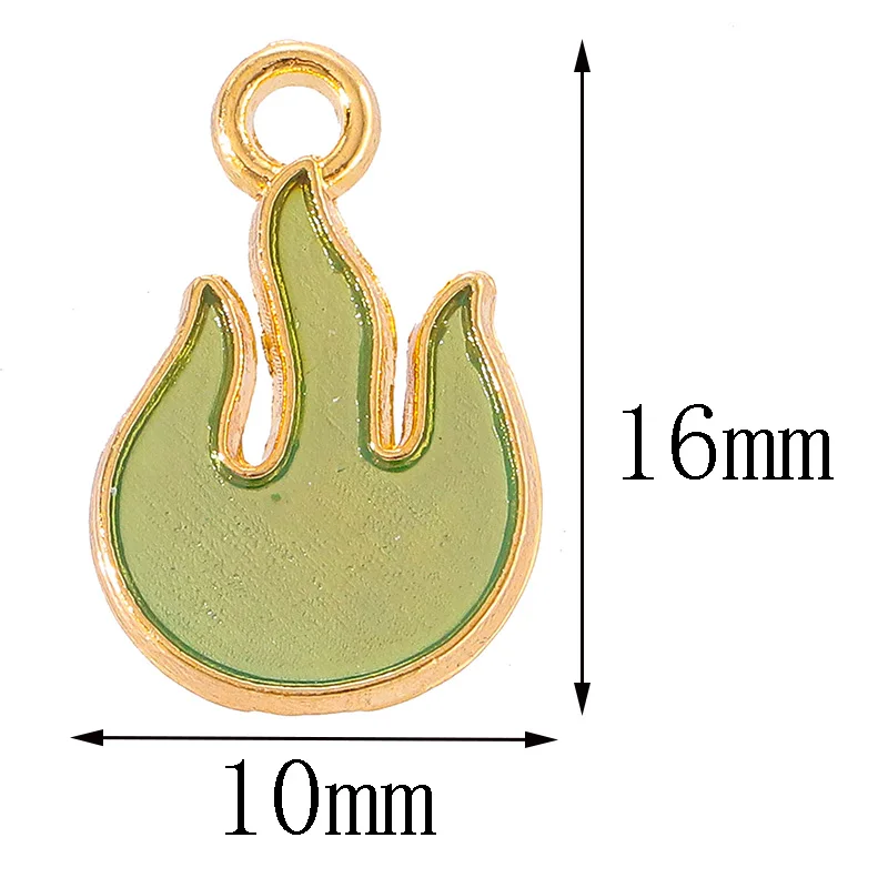 20Pcs 10*16mm Mini Colourful Enamel Flame Fire Pendants Charms For Jewellery Making DIY Necklaces Bracelets Earrings Accessories