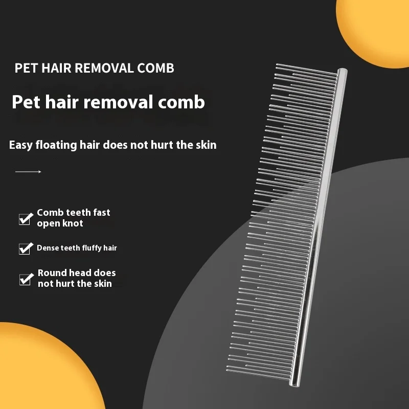 

Pet Supplies Comb Cat and Dog Row Comb Long Hair Cat Comb Long and Short Needle Double Teeth Row Steel