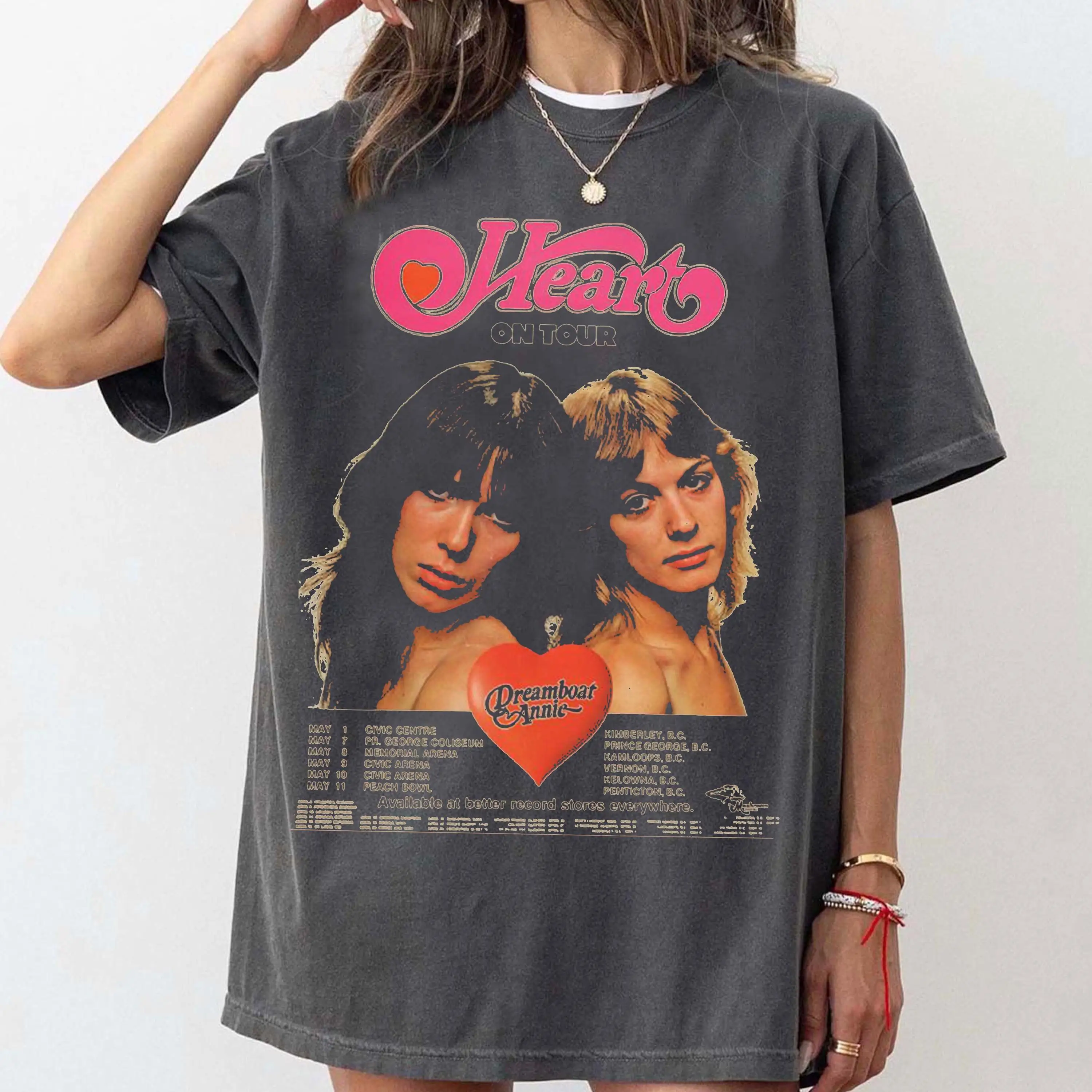 80s Heart Band Shirt, Vintage Rock Graphic Tee, 70s Retro Rock and Roll T-Shirt, Music Lover Gift, Classic Band Tee for Fan