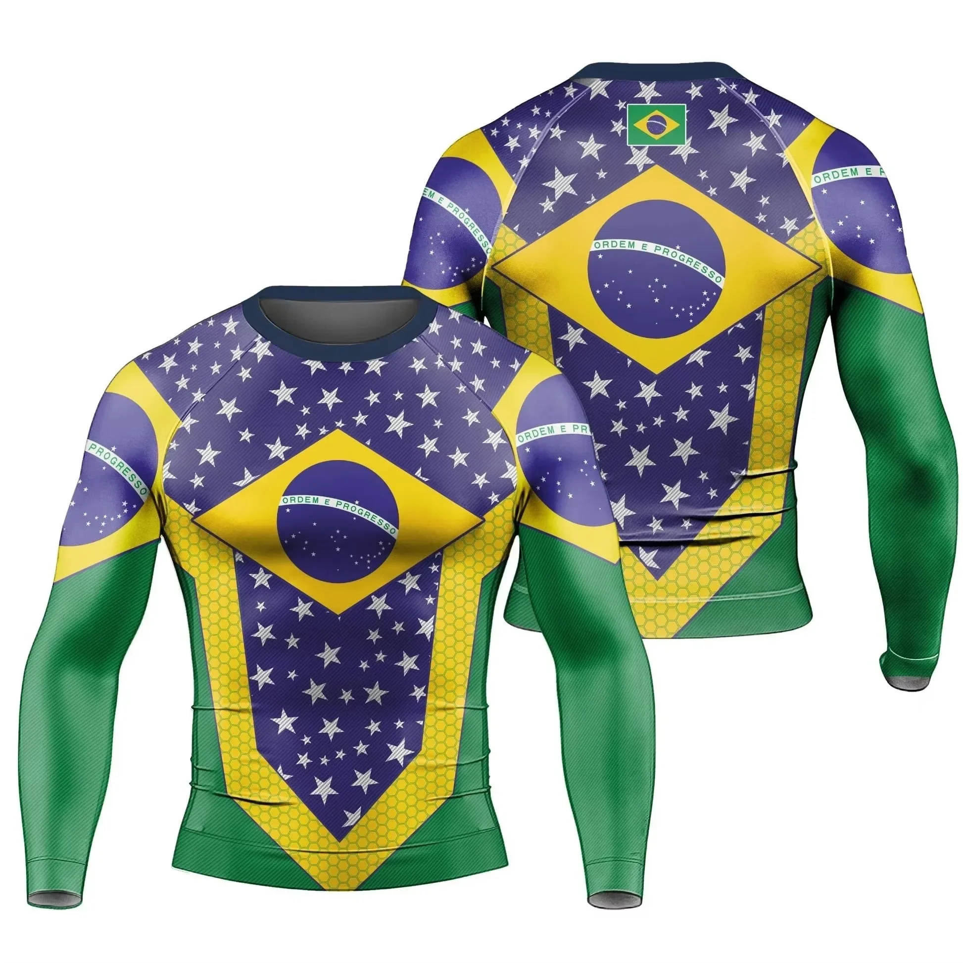 BJJ Men Long Sleeve Training Gear Shirt Brazilian Jiu Jitsu T-shirt Grappling Muay Thai Fitness Quick Dry Gym Sportswear Tops