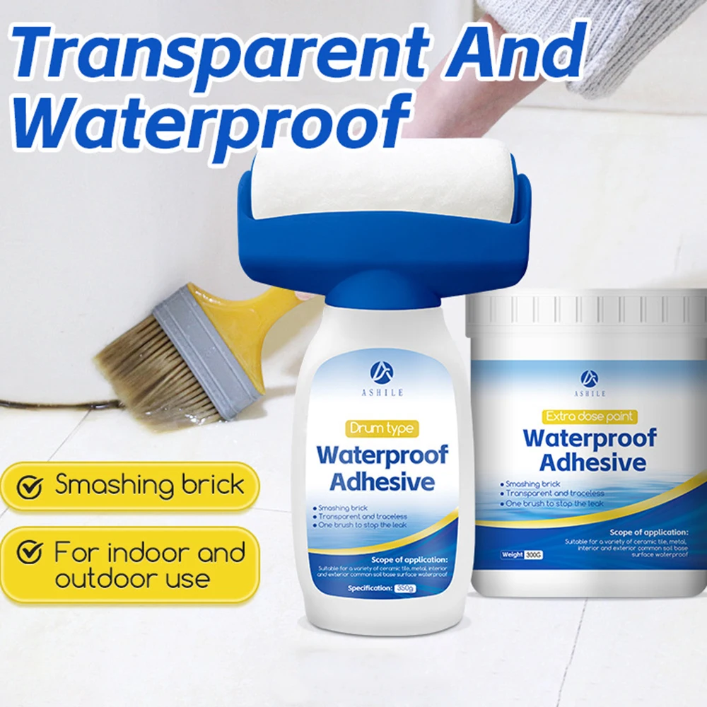 350ml/650ml Large Roller Transparent Waterproofing Glue Adhesive Wall Leaks Repairing Sealant For Home Toilets Wall Roof Leakage