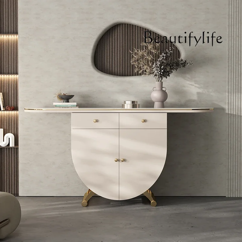 Light Luxury Entrance Cabinet Entrance Partition Chest of Drawers Italian-Style Corner Stone Plate Storage Cabinet