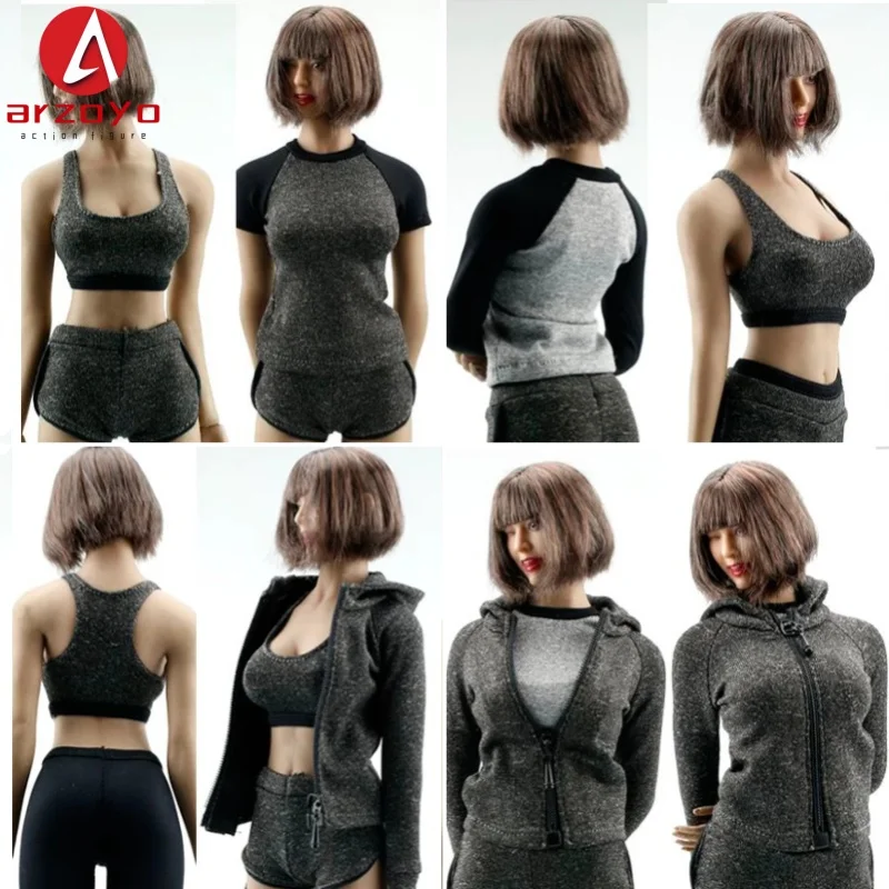 

FA008 масштаб 1/6, женский спортивный жилет для йоги, брюки, шорты, комплект одежды, модель подходит для 12-дюймовой женской фигурки солдата, тело куклы