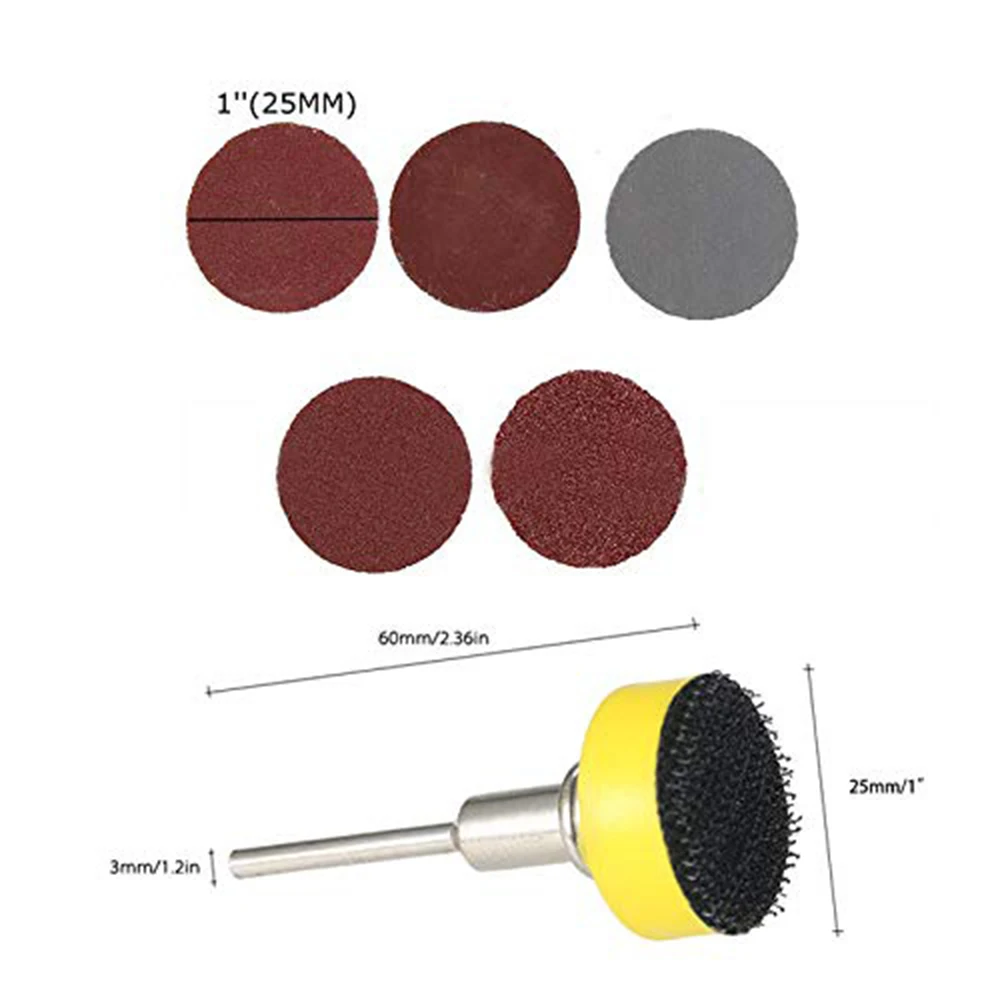 100pcs 1inch (25mm) Sanding Discs Pad 100-3000 Grit Abrasive Polishing Pad Kits for Dremel Rotary Tool Sandpapers Accessories AA