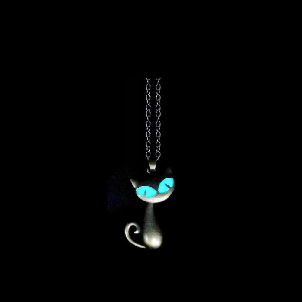 Leuchtende leuchtende Lotus-Katze, Schlange, Ochse, Elefant, Anhänger, Halskette, leuchtet im Dunkeln, Baum-Halskette für Männer und Frauen, Halloween-Geschenk – Detail 6