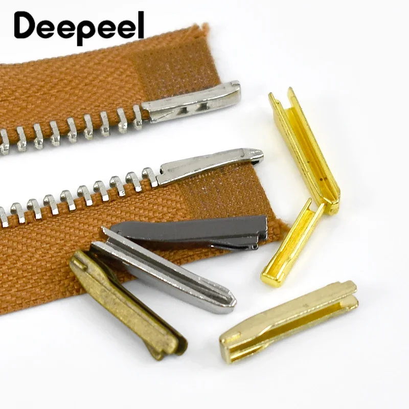 10/30Sets Deepeel 3#5#8#10# Metal Non-slip End Lock Zippers Zip Repair Kit Coat Clothes Zipper Stopper Sewing Craft Accessory