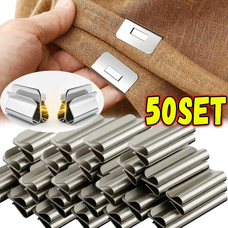Metal Invisible Curtain Magnets Closure Magnetic Curtain Clips Prevent Light Leaking Nail Free Drapery Bed Net Fixed Fastener