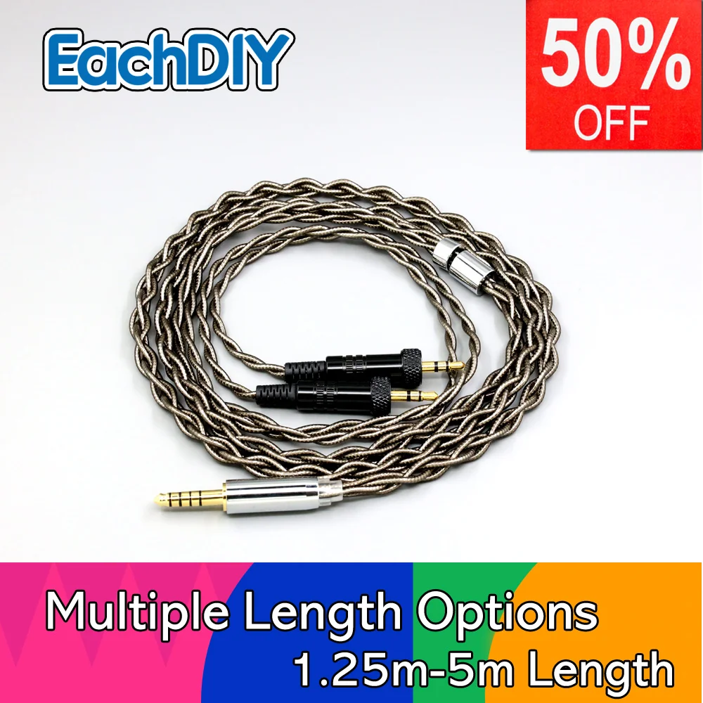 

99% Pure Silver Palladium + Graphene Gold Earphone Shielding Cable For Sony MDR-Z1R MDR-Z7 MDR-Z7M2 With Screw To Fix LN008210