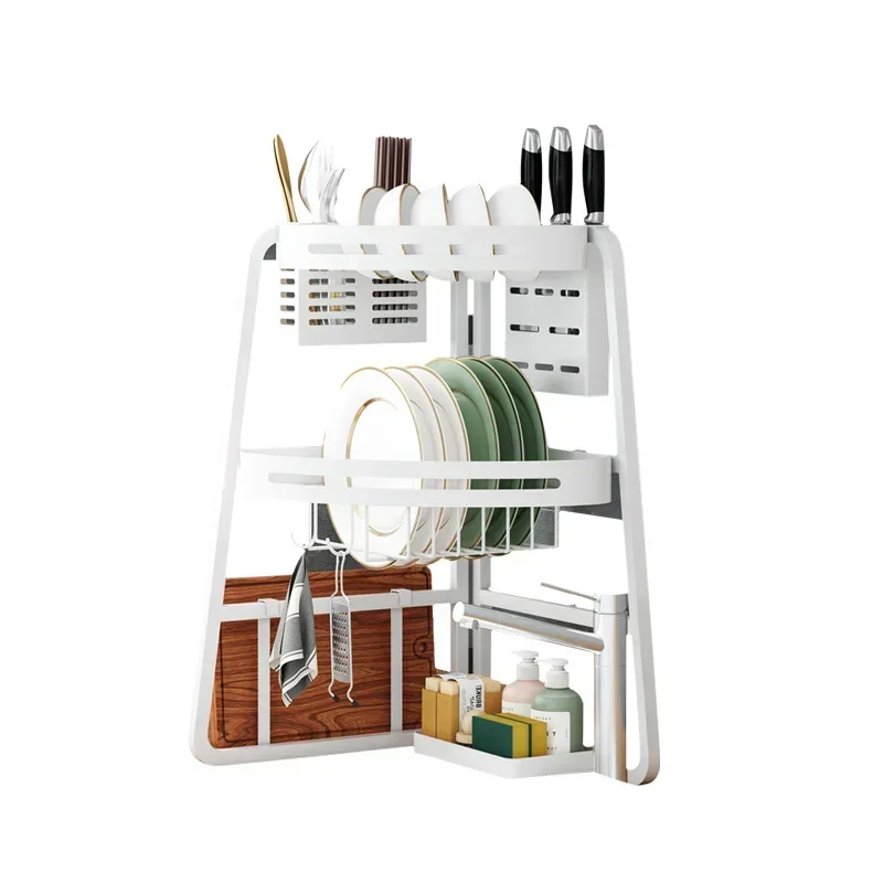 Beautiful And Fashionable Dish Drying Rack Waterproof Breathable Storage Shelves Corner Dish Rack Safe Stable Plate Rack