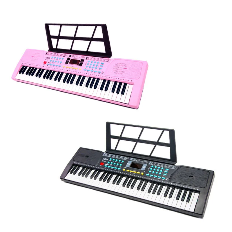 Multifunctional Microphone 75cm Baby 61 Key Simulation Childrens Electronic Organ Music Teclado Midi Organ Keyboard AA50EO