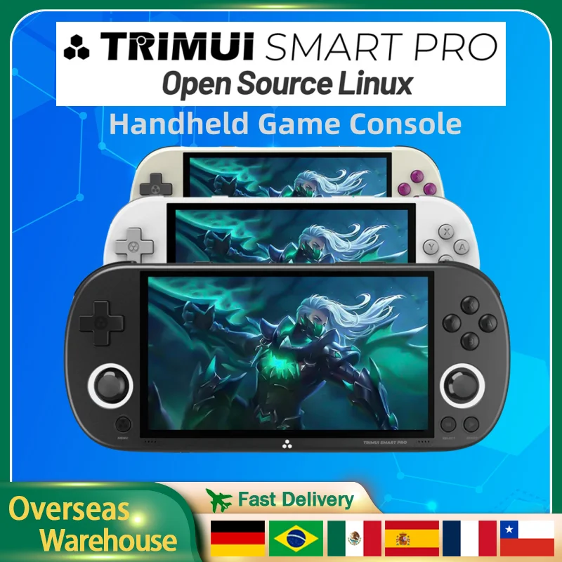 

Trimui Smart Pro Handheld Game Console Retro Video Game Player 4.96''IPS Screen Linux System Joystick RGB Lighting Children's Gi