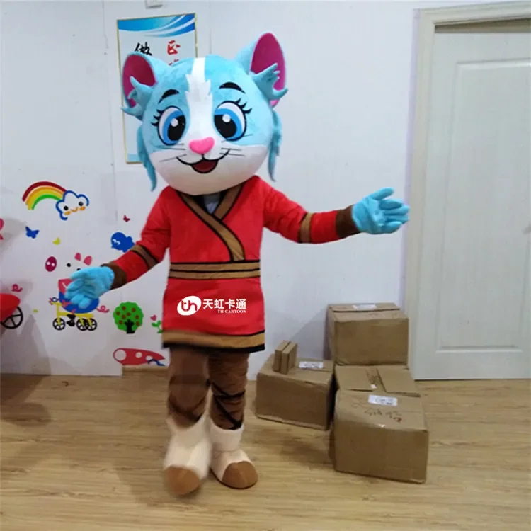 Christmas New Blue Cat Mascot Costume For Adult Halloween Christmas Carvinal Party Hot Sale Apparel