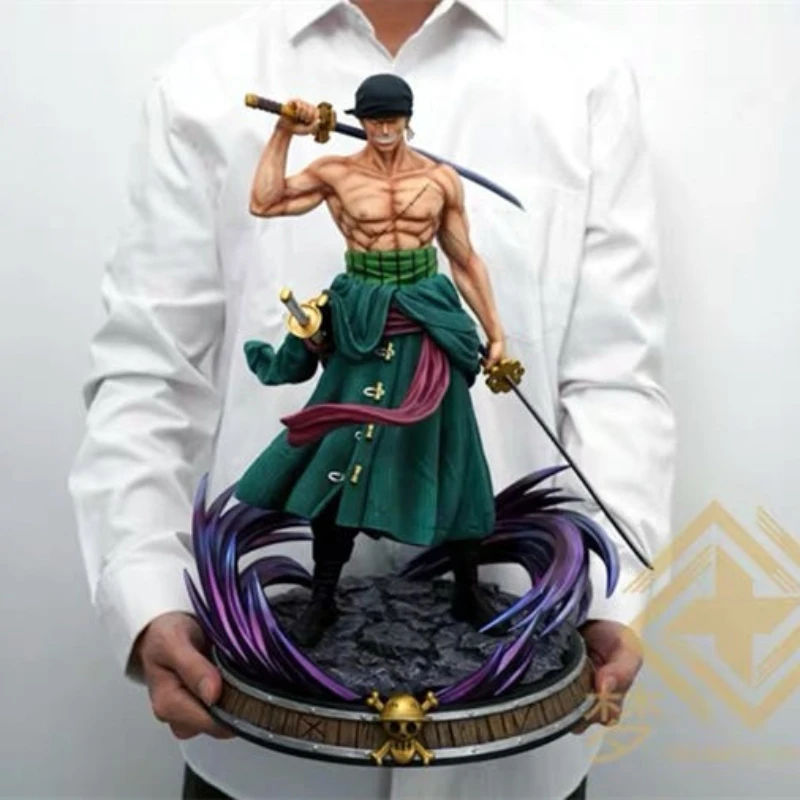 37cm Anime One Piece Figure Gk  Roronoa Zoro Double Head Oversized Mito stream Action Figure Statue Model  Anime Model Toys