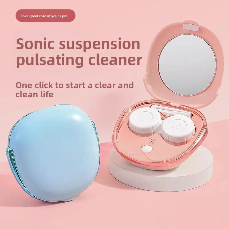 Contact lens cleaner, electric contact lens box, corneal shaping