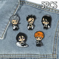 Anime BLEACH Enamel Pins Kuchiki Rukia  Kurosaki Ichigo Metal Lapel Badge for Backpack Decoration Brooch Jewelry for Friend Gift