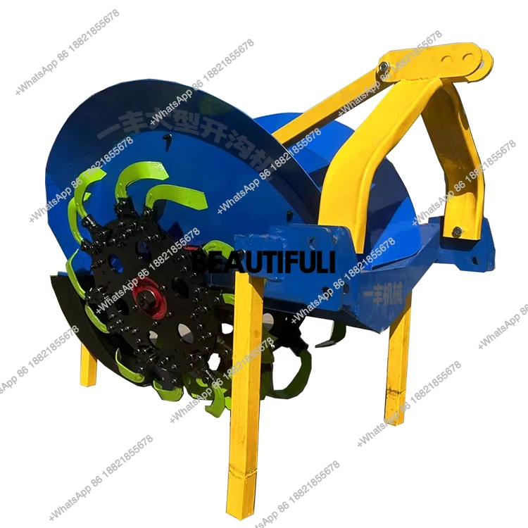 Paddy field trencher Four-wheel tractor Large rear trencher with trapezoidal agricultural orchard drainage