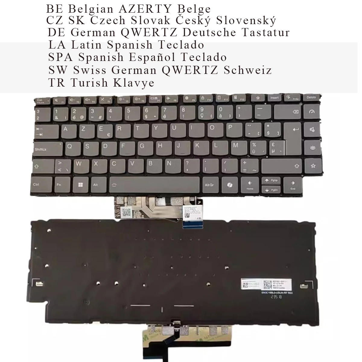New Belgian Czech German Latin Spanish Swiss TR Keyboard for Lenovo Yoga 9 2-in-1 14IMH9 14ILL10 / Yoga 9i 2-in-1 14IMH9 BACKLIT