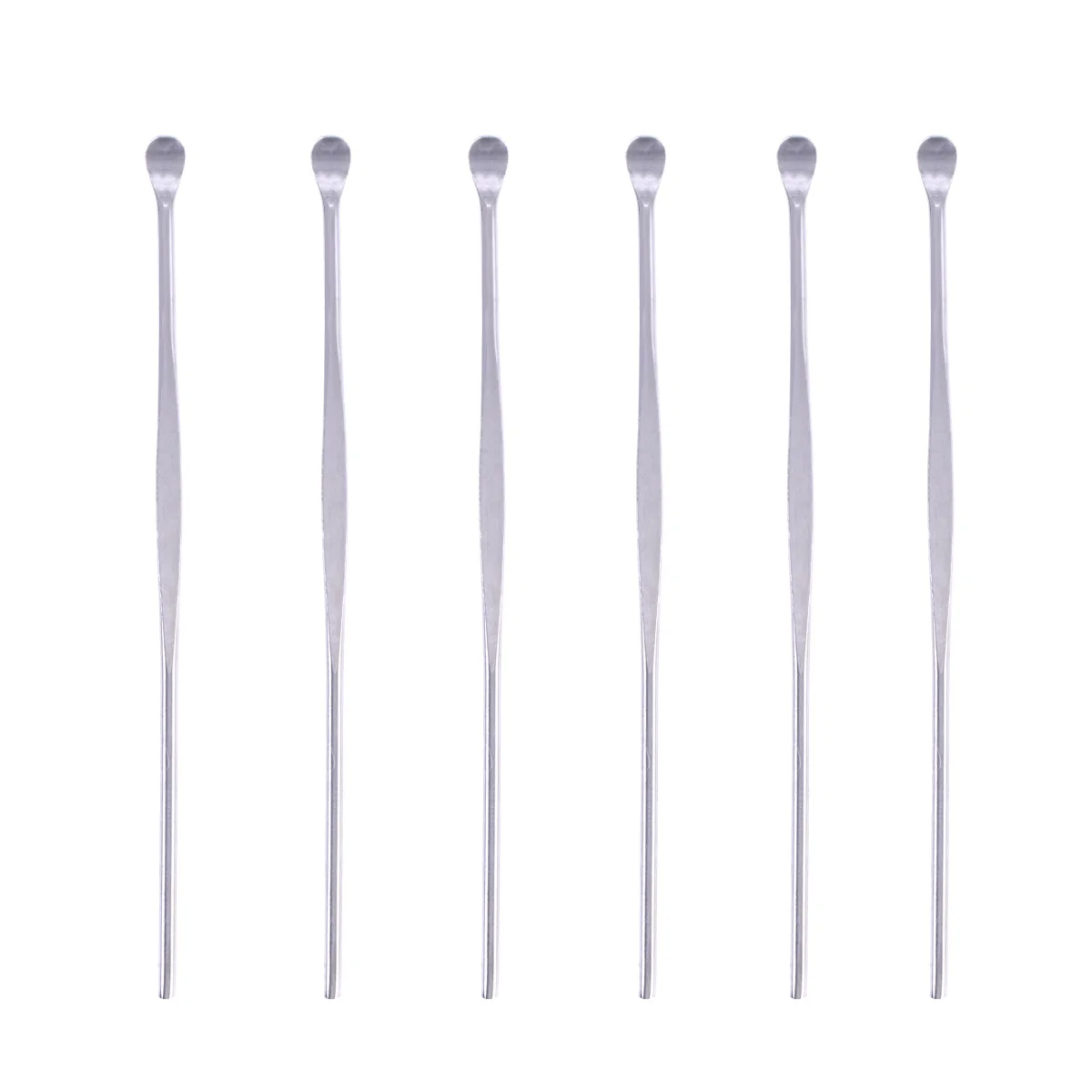 6 قطعة مزيل شمع الأذن ملعقة من الفولاذ المقاوم للصدأ مصممة بدقة لتنظيف الأذن العميقة تصميم مريح محمول وموثوق يوميًا