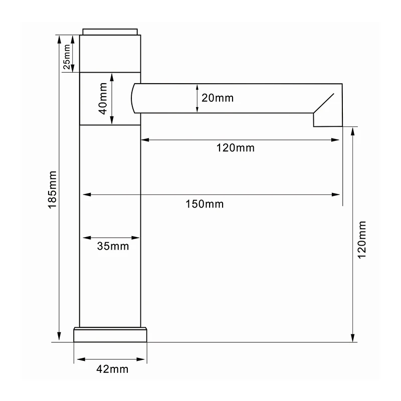 Grifo monomando para lavabo de baño frío, montaje en cubierta, tipo botón de un orificio, giratorio moderno 360 °   Grifo para lavabo de tocador negro