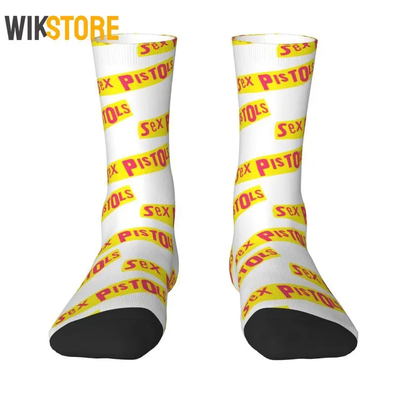 

Novelty Men's Rock Roll Sex Guns Crazy Dress Socks Unisex Breathbale 3D Print Heavy Metal Fashion Crew Socks