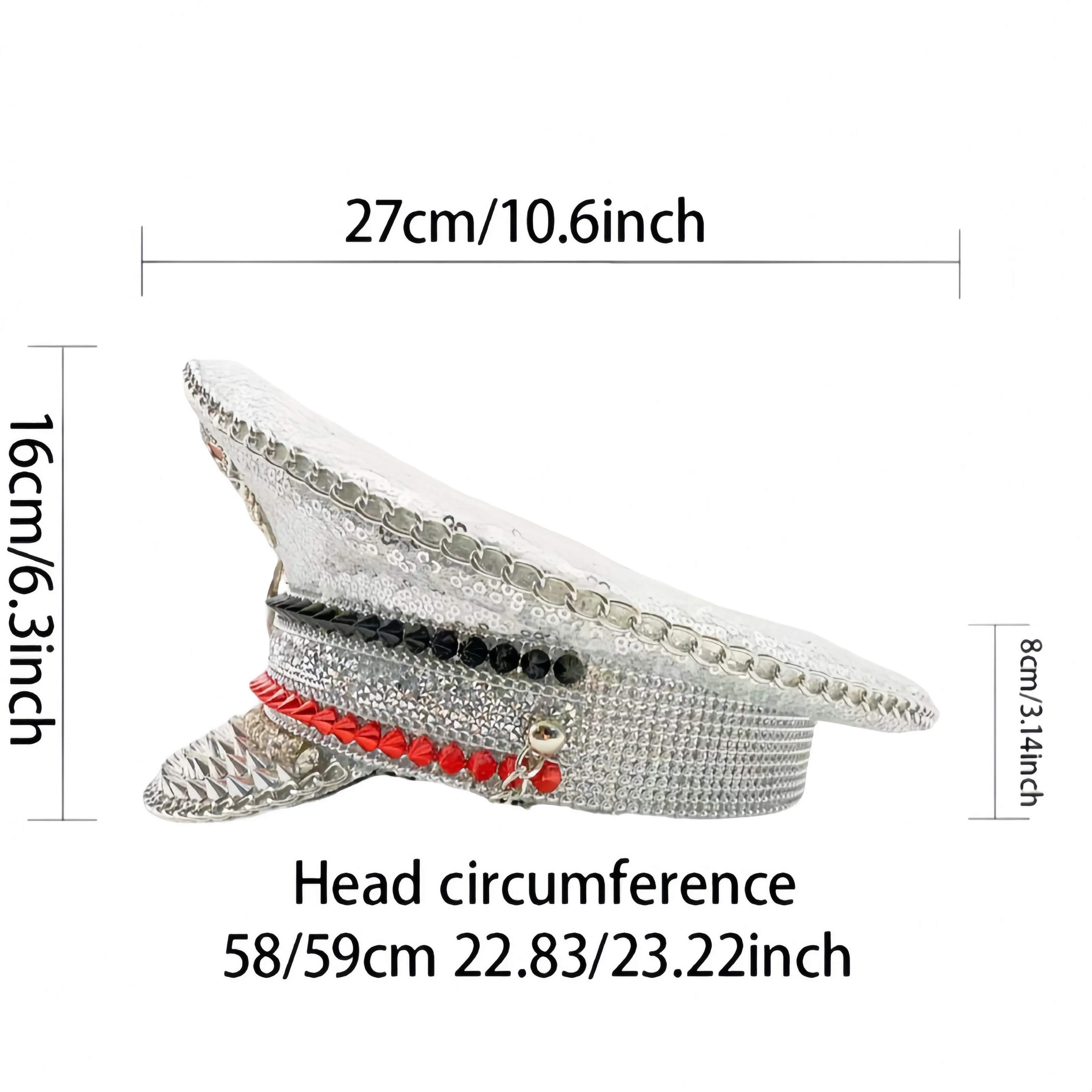 HongLuan Gelber Laser-Leder-Loop-Kapitänshut mit Strasssteinen und Militärkappen für Damen, Rave-Festivals-Accessoires und Partymütze für Herren