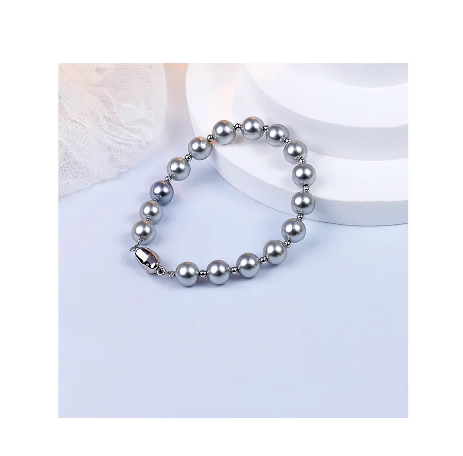 

New 7.5"9-10mm Genuine South Sea Gray Pearl Bracelet