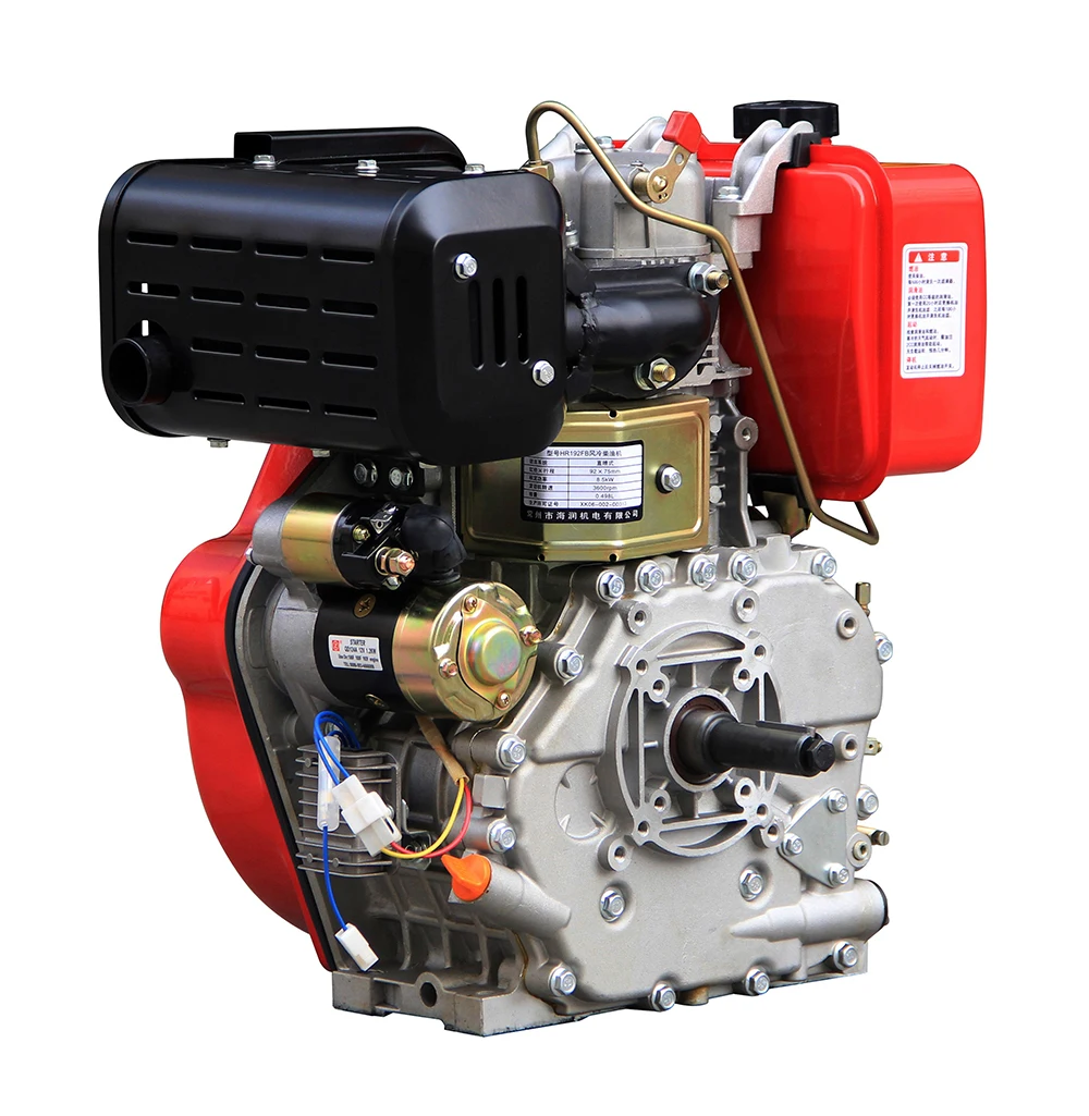 محرك الديزل الكهربائي المبرد بالهواء بأسطوانة واحدة 13hp 192FB