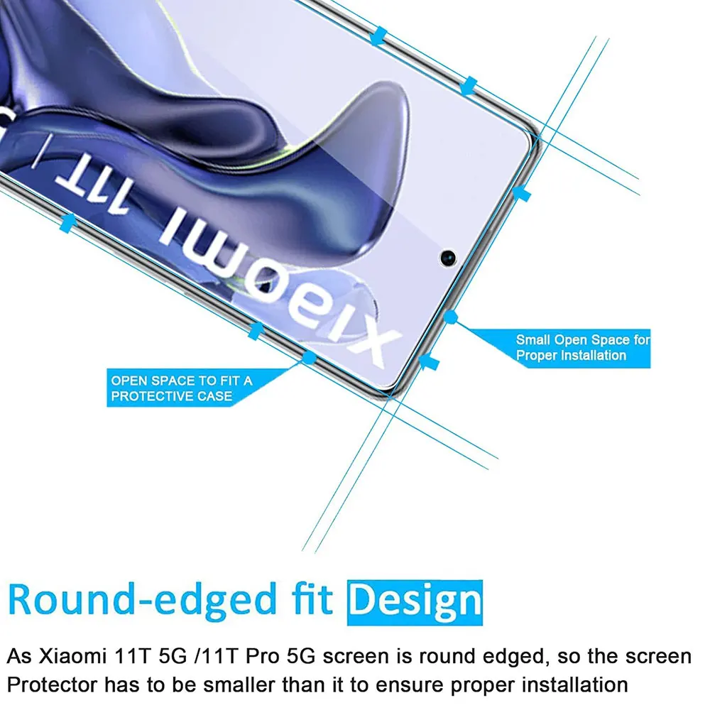 1/2/3PCS Full Cover Tempered Glass For Redmi Note 14 13 12 Pro 5G 13R Glass 9H Screen Protector Film Redmi Note 11 Pro 11T 11S – Detail 3