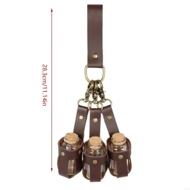 Bouteille Potion sorcière d'halloween 270D avec support en bouchons en liège, Costume magicien, accessoires