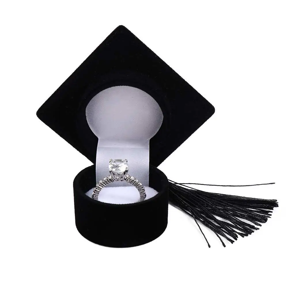 Packaging Small Graduation Gift Boxes Mini Ring Box Bachelor Cap Ring Box Earrings Jewelry Storage Jewelry Display Case