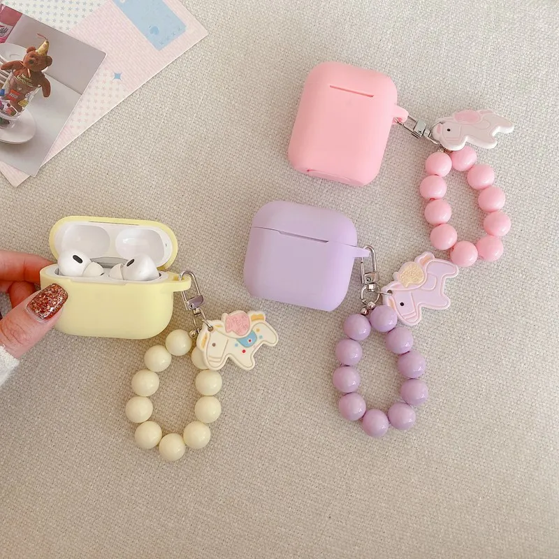 Cartoon Keychian Case For Airpods Pro 3 /Airpods 2 /Airpod4 /Airpods3 Silicone Earphone Cover For Airpods Pro 2 Case