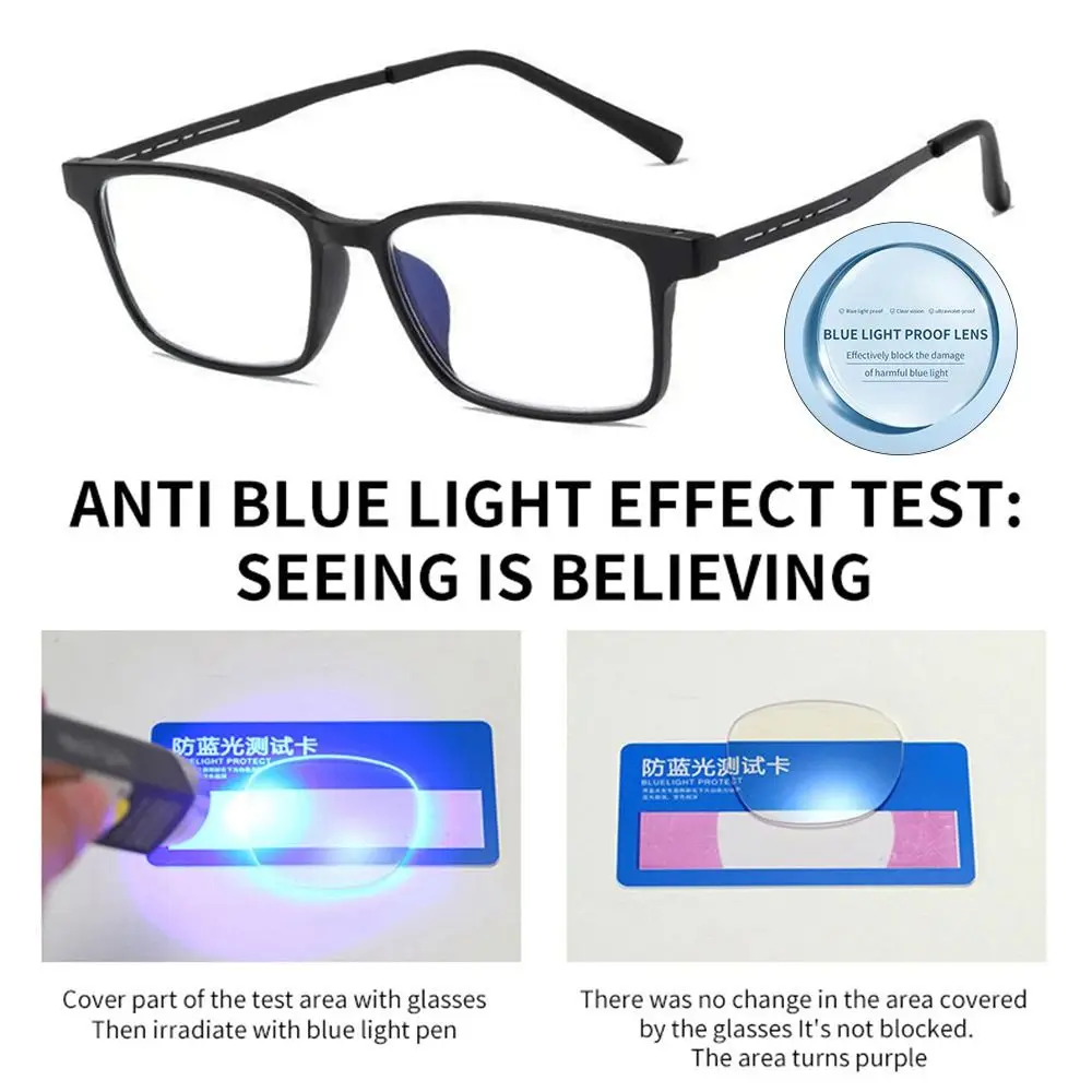 Ultra-Light Pure Titanium Blue Light Blocking Reading Glasses Men Outdoor Hyperopia Business Large Frame Eyeglasses with Diopter