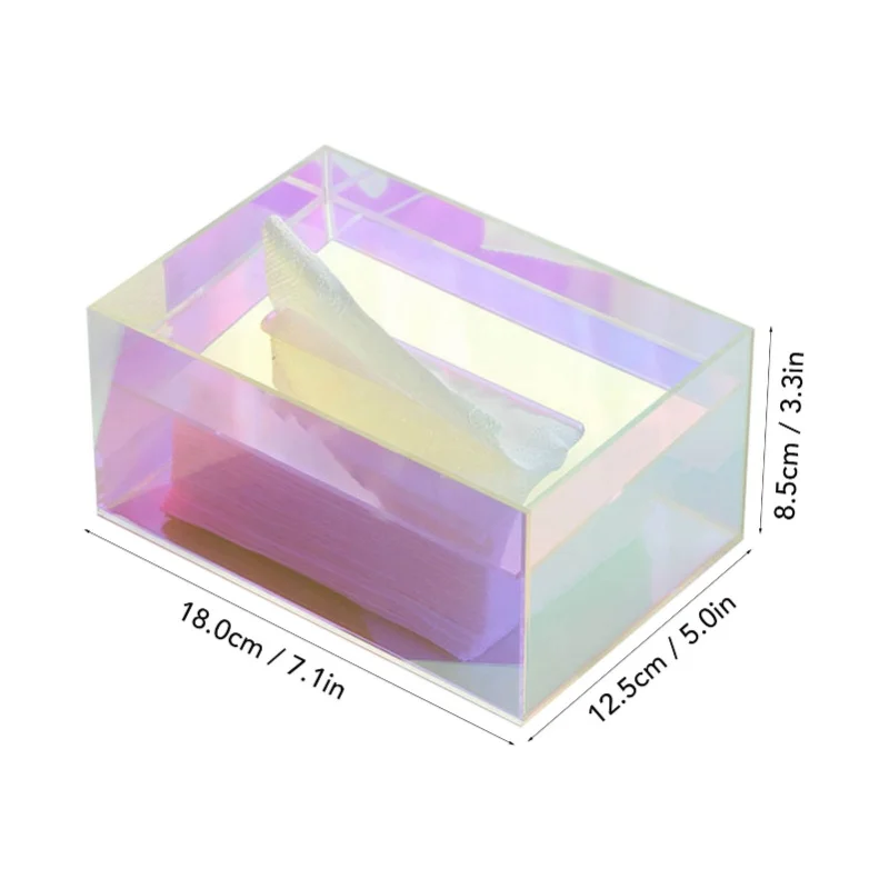 Tissue Box Holder Acrylic Storage Large Capacity Napkin Box For Washroom Living Room view 6