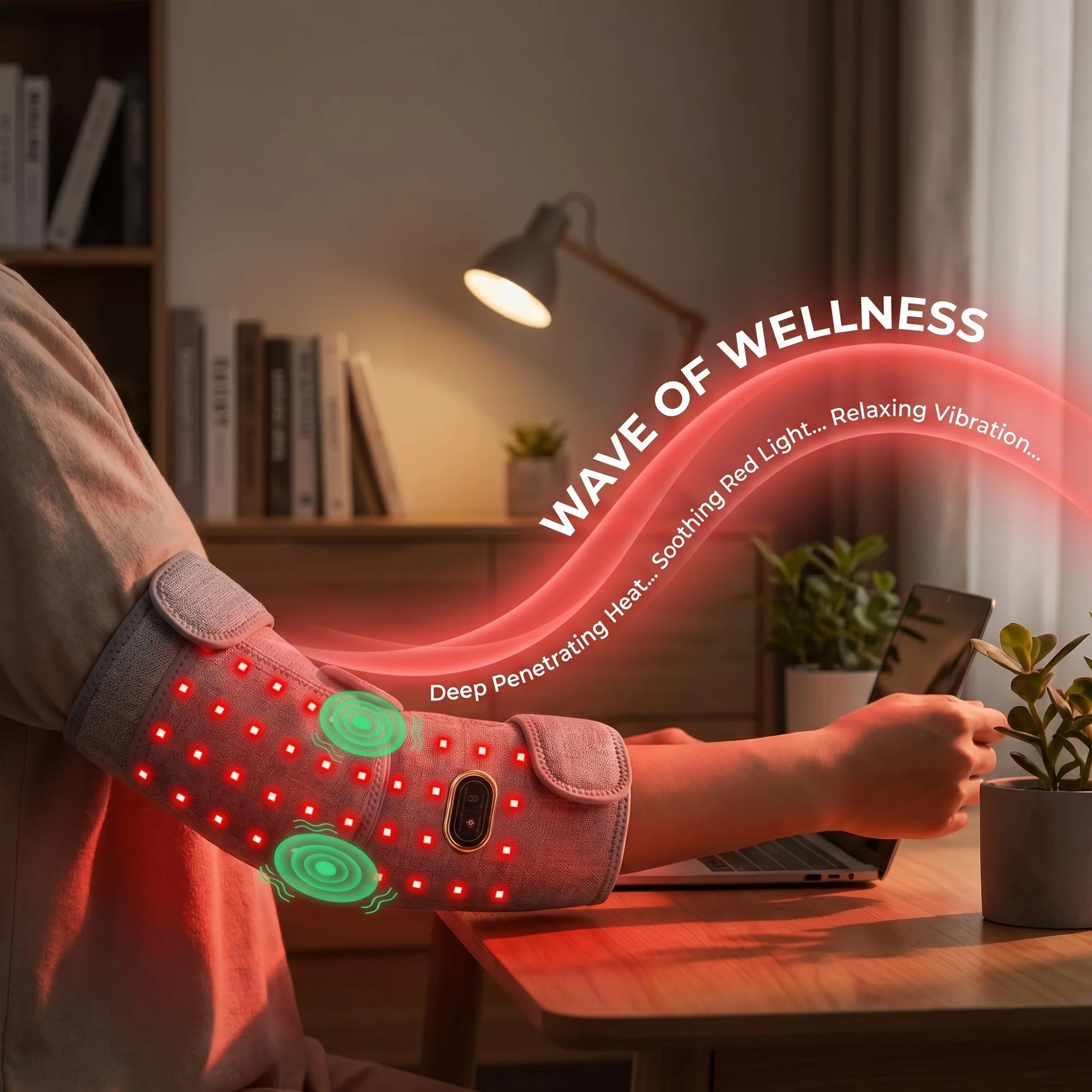 660&850nm Red Light Heating Massage Pad for Elbow Brace Joint Fatigue Relief Near Infrared Light Devices Pad Relief Relax Muscle