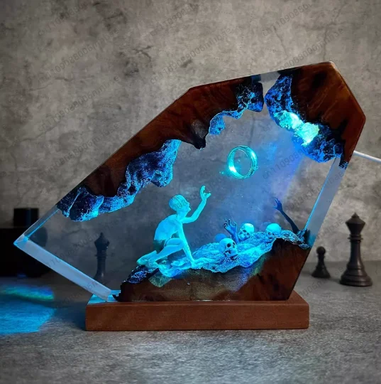 Resin Lamp Unique Room Decoration Gift Ornament Room Decoration Night Light Dark World Atmosphere Light Halloween