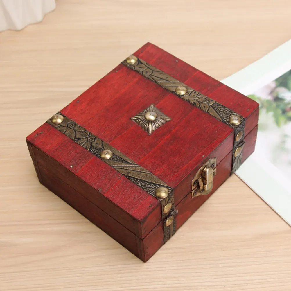 

Vintage Wooden Jewelry Box Storage Case Jewelry Organizer Sundries Container Keepsake Box for Home Bedroom