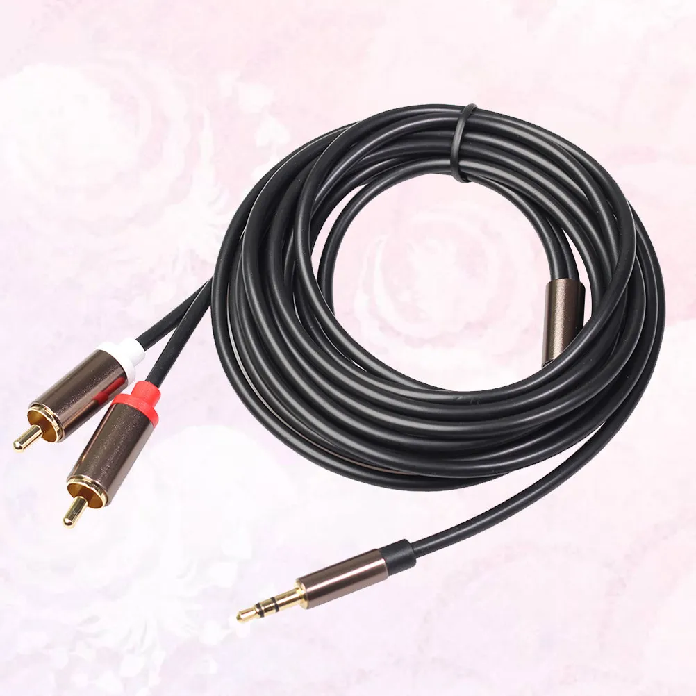 3.5mm Male to Dual Stereo Audio Cable High-Fidelity Oxygen Free Copper Gold Plated for Performance Tablet