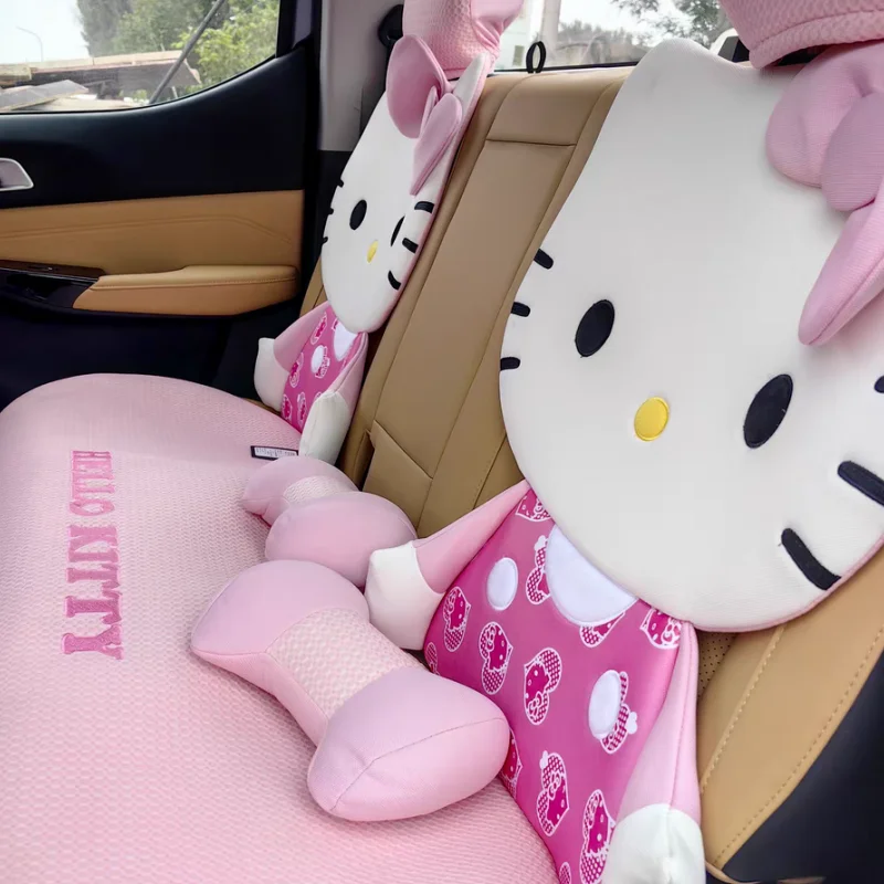 

Sanrio Hello Kitty Series Anime Cute Cartoon Kawaii Four Seasons Universal Automobile Cushion Car Mats Set Girl Holiday Gift